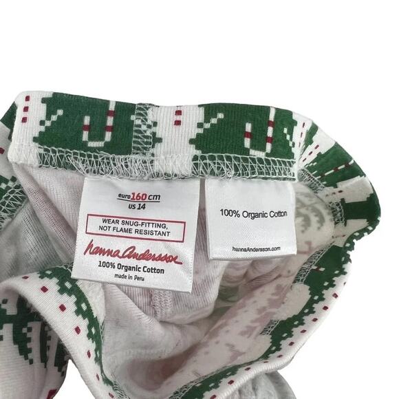 Hanna Andersson Fair Isle Holiday Pajama Set Unisex Kids 160 / 14 - Picture 9 of 10